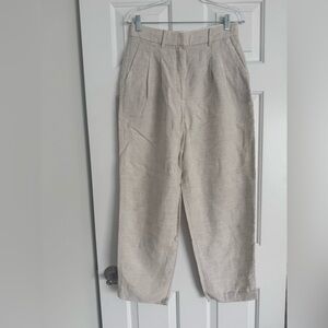 Aritzia Wilfred Effortless Pant CruiseLinen Natural Ecru Size 8